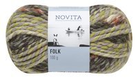 Novita Folk Vihreä-Terra-Okra-L.Valkoinen Lanka