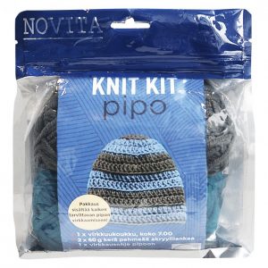 Novita Knit Kit Pipo Turkoosi / Harmaa Lanka